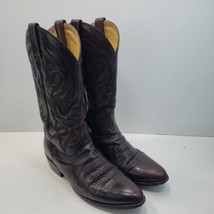 DAN POST DP 2112 R Men&#39;s Black Cherry Cowboy Boots SIZE 10 1/2 B Narrow - £37.23 GBP