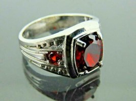 925 Sterling Silver Certified Handmade 5 Ct Ruby stone Valentines Day Mens Ring - £96.75 GBP