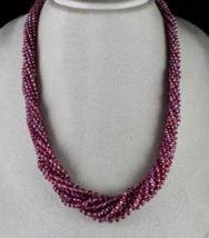 Natural Burma Ruby Pearl Beads Round 10 Line 448 Carats Gemstone Silver Necklace - £5,391.65 GBP