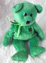 2002 TY Beanie Bear  &quot;Dublin&quot; Irish Luck Glittering Fur 9&quot; No Hanging Tag - £6.75 GBP