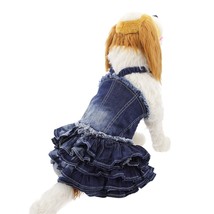 Parisian Pet Denim 6 Tier Ruffled Dress Dog Size Medium NWT - £13.07 GBP