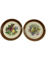 Vintage Hyalyn Porcelain Fruit Plates 8&quot; Strawberries Blueberries Pear Grapes - £22.19 GBP