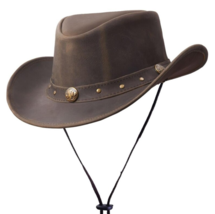 Western Cowboy Hat with Buffalo Nickel Hat Band Genuine Leather Shape able Brim - £35.49 GBP+