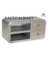 NauticalMart Casa Padrino Luxury Designer Aluminum TV Dresser 2 Drawer F... - $1,299.00