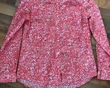 Old Navy Small Orange Floral Button Front Blouse Long Sleeve - £16.65 GBP