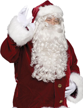 Super Deluxe Santa Claus Wig and Beard Set Costume Accessory - £51.15 GBP