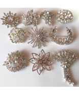 Vintage  Brooch Lot High End, Clear Crystal, Rhinestone - $350.00