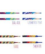 Geometric Print Flat Shoelaces For Air AJ Jordan 1 5 Sweater Hare Bal Ai... - $155.30 MXN