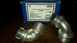 T&amp;B 2254 1&quot; STRAIN RELIEF CORD CONNECTOR 90 DEGREE ANGLE (LOT OF 5) NEW $29 - $35.90