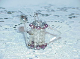 Antique Czech Gablonz Beaded Watering Can Glass Christmas Ornament 3&quot; Early Pc - £55.55 GBP