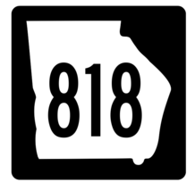 Georgia State Route 818 Sticker R4089 Highway Sign Road Sign Decal - $1.45+
