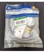 GE WX09X10002 Dryer Power Cord 3 Wire 4 Feet Universal Genuine OEM - £6.98 GBP