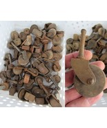 46 TOTAL!  Antique Vintage IRON STEEL &amp; WOOD Casters Furniture Rollers w... - £109.61 GBP