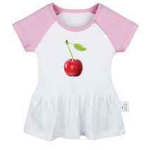 Babies Fruit Cherry Pattern Dresses Infant Baby Princess Dress Kids Ruffle Skirt - £10.25 GBP