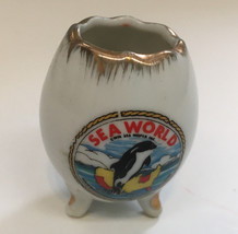 Sea world vintage shamu egg shape three footed  toothpick holder made in... - $19.75