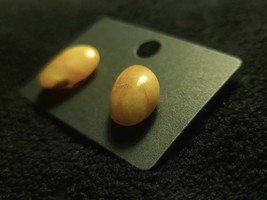 Creamy white/brown semi-translucent agate earrings from the Oregon Coast - £11.72 GBP