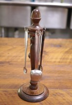 Vtg Solid Pine Wood Kitchen Baking Measuring Stainless Teaspoon Hanging ... - $19.99