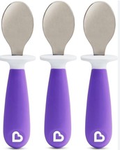 Munchkin Raise Toddler Spoon Set, 12+ Months, BPA Free, Purple, Qty 3 - £8.62 GBP