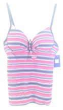 New Cayo De Agua Womens Bikini Top Multicolour Stripe Size 6 Swim Bathing Suit - £18.98 GBP