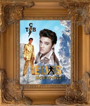 Elvis Presley 1935 to 1977 Wall Art. in a nice gold wood frame. - $127.71