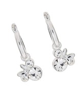 Disney Minnie Mouse Jewelry, Crystal Birthstone Silver Hoop - £115.23 GBP