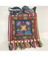 Multicolor Embroidered Bead &amp; Fringe Boho Cross Body Bag Purse - $285.10 MXN