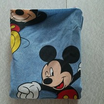 Mickey Mouse Awake Asleep Twin Flat Bed Sheet Disney Blue - £15.62 GBP