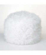 FUZZY WHITE OTTOMAN POUF - $958.82 MXN