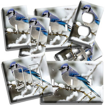 Blue Jay Bird On The Tree Winter Snow Light Switch Outlet Wall Plates Room Decor - £13.44 GBP+