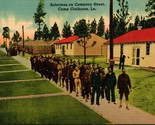 Vtg 1940s Linen Postcard Camp Claiborne LA Selectees on Company Street U... - $6.88