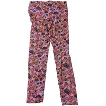 Disney Girls Size L Flowered Knit Jersey Leggings Pants Pink - £4.96 GBP