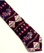 Tabasco silk necktie Christmas theme 58 in long made USA - £5.65 GBP
