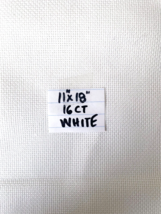 White Aida 16 Count Cross Stitch Fabric 100% Cotton 11&quot; x 18&quot; - £5.94 GBP