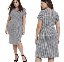 NEW TORRID black white check gingham textured knit shift dress Plus 2X - $34.64