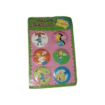 90s The Simpsons Pin Button Collection Set Of 6 Sealed Vintage Bart Home... - $5.99