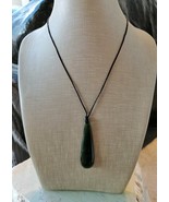 New zealand Jade greenstone Drop pendant / necklace 57 mm x 14 mm - $70.00