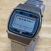 Vintage National Semiconductor Mens Silver Digital Quartz Watch~For Part... - $45.59