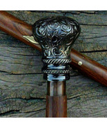Antique Designer Brass Head Handle Vintage Style Walking Stick Wooden Sh... - £31.07 GBP