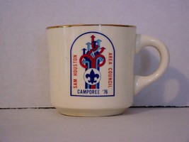 BSA 1970&#39;s Boy Scout Coffee Mug Cup Sam Houston Area Council Camporee &#39;76 - £3.90 GBP