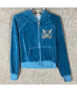 People&#39;s Liberation Hoodie Girls Medium Full Zip Blue Cotton Blend M - $32.09 CAD