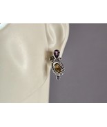 Womens Vintage Estate Sterling Silver Multi Stone Earrings 3.2g E1529 - €29,95 EUR