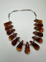 Vintage Soviet Era 29mm Amber Bib Necklace 15” - $99.00