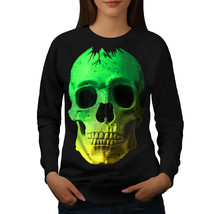 Wellcoda Skull Glow Head Womens Sweatshirt, Mad Concert Casual Pullover Jumper - £23.11 GBP+
