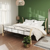 Modern Black Wood Metal Wooden Super King Size Bed Frame Base Bedroom Furniture - £193.64 GBP