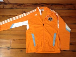 Adidas Houston Dynamo Climalite Soccer Team Neon Orange Zip Up Track Jacket L - £31.49 GBP