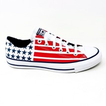 Converse CTAS Ox White Red Blue Mens July 4th USA Stars Stripes Shoes 167838F - £44.19 GBP