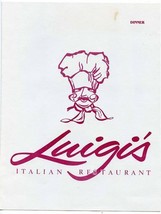 Luigi&#39;s Italian Restaurant Menu N 113 Bernard Spokane Washington  - £14.79 GBP
