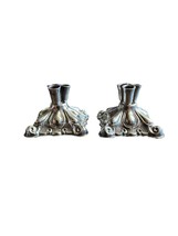 A Pair of Unique Silver-Plated  Vintage Candleholders for Enchanting Ambiance - £61.99 GBP