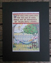 Mary Engelbreit Print Matted 8 x 10&quot; &quot;Who Lives Well&quot;  Man - £10.26 GBP