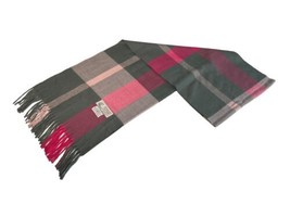 Scarf Italy Design Cashmere Feel 100% Viscose Pink/Gray Soft! 68”x12” MI... - $9.99